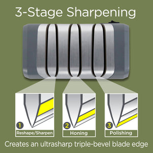 EdgeCraft Rechargeable Three-Stage DC 320 Electric Knife Sharpener, in Ice Gray